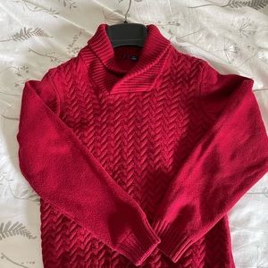 Janie & Jack boys red herringbone sweater size 10